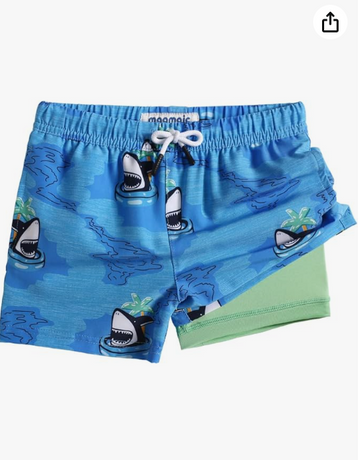 maamgic Boys Swim Trunks with Compression Liner 4-Way Stretch Quick Dry Swim Shorts Swimming Trunks Toddler Boy